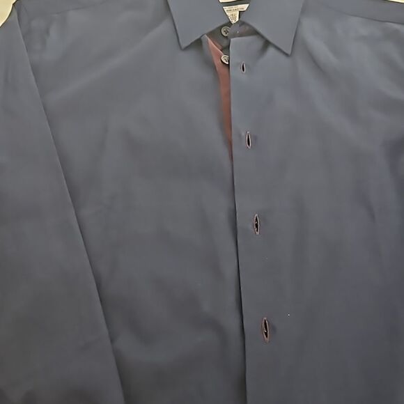 Le Chateau Men's Tailored Fit Button-Down Long Sleeves Shirt 15-15.5 XS Navy Blu - Picture 16 of 16